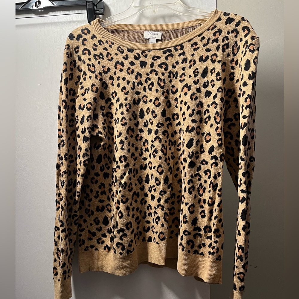 J. Crew leopard print teddie sweater